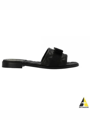 Ferragamo Vara Bow Women Slippers LOVEC Q 1CM NERO 0753739 Foot C - SALVATORE FERRAGAMO - BALAAN 1