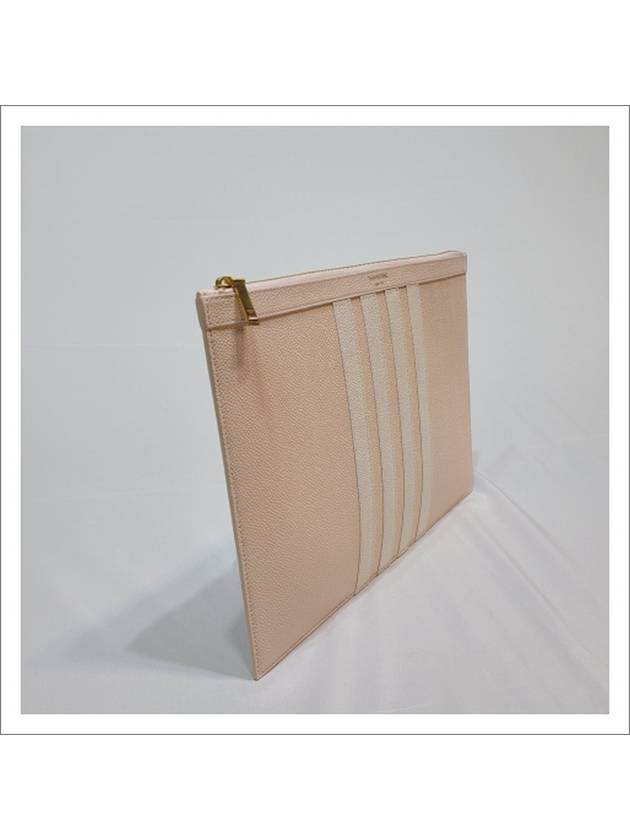 Diagonal Medium Document Case Clutch Bag Light Pink - THOM BROWNE - BALAAN 4