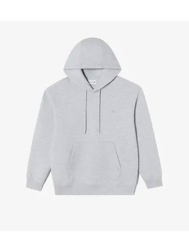 Men s cushioned hooded t shirt melange gray - LACOSTE - BALAAN 1