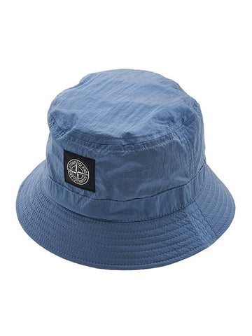 Nylon Metal Logo Patch Bucket Hat Blue - STONE ISLAND - BALAAN 1