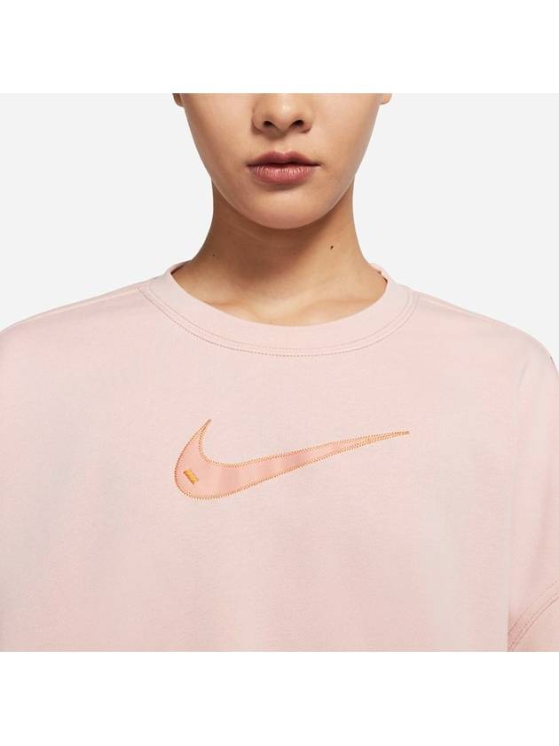 Sportswear Swoosh Fleece Crop Sweatshirt Pink - NIKE - BALAAN 4