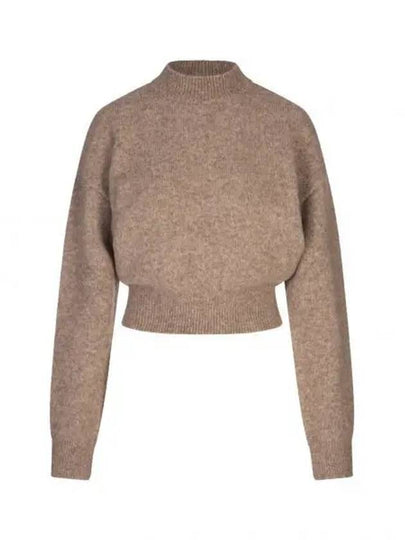 Intarsia Knit Logo Crew Neck Knit Top Beige - JACQUEMUS - BALAAN 2