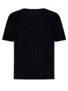 Pleated Short Sleeve T-Shirt Black - ISSEY MIYAKE - BALAAN 2