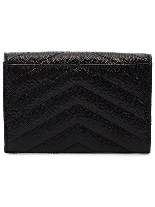 Monogram Envelope Small Half Wallet Black Gold - SAINT LAURENT - BALAAN 4