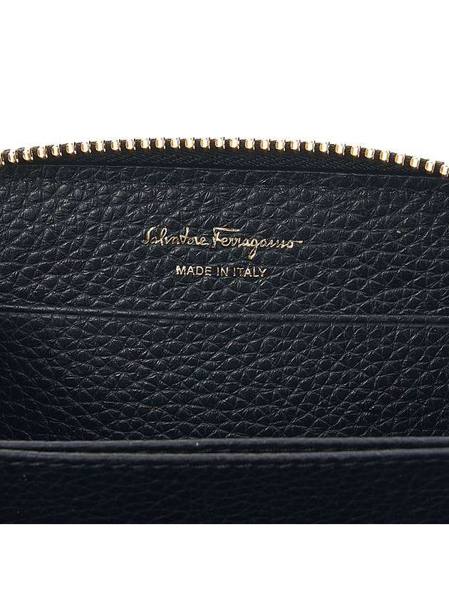 Women's Gancini Logo Zipper Card Wallet Black - SALVATORE FERRAGAMO - BALAAN 9