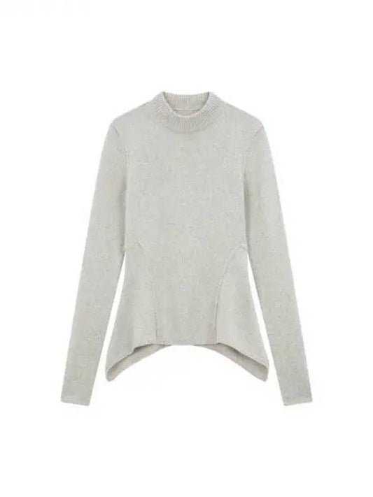 WOMEN Cashmere Peplum Knit Pullover Gray 271261 - RICK OWENS - BALAAN 1