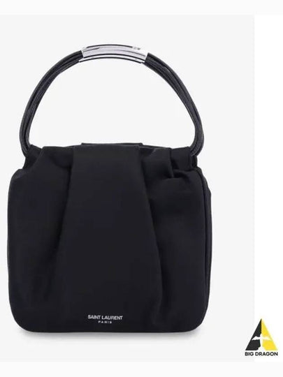 Logo Stamp Drawstring Small Tote Bag Black - SAINT LAURENT - BALAAN 2