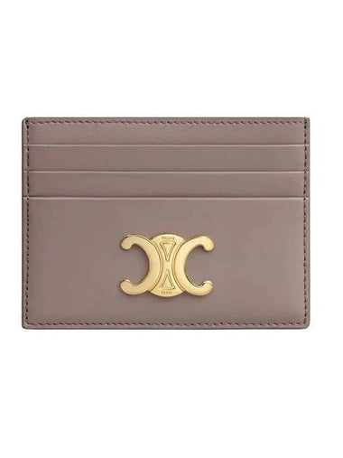 Triomphe Shiny Calfskin Card Wallet Pebble - CELINE - BALAAN 1