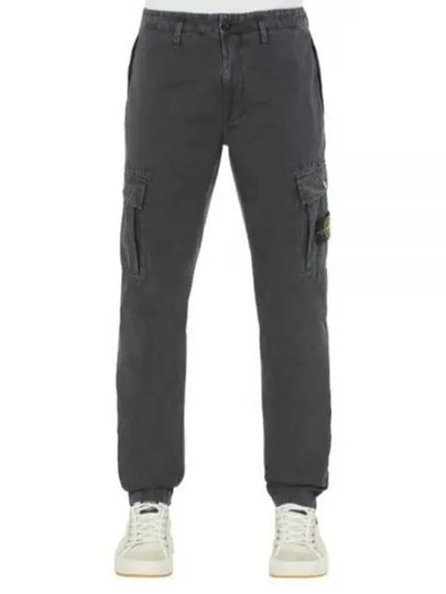 Men's Wappen Patch Cargo Track Pants Steel Grey - STONE ISLAND - BALAAN 2