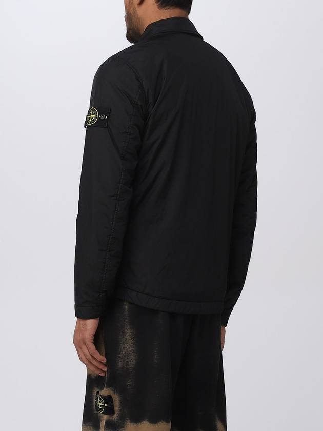 Men's Garment Dyed Crinkle Reps Nylon Shirt Jacket Black - STONE ISLAND - BALAAN 4