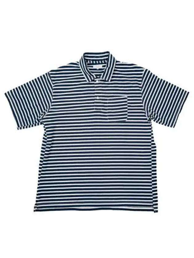 24 Polo Shirt A NavyWhite PC Stripe Jersey 24S1B036 OR099 NL001 - ENGINEERED GARMENTS - BALAAN 1