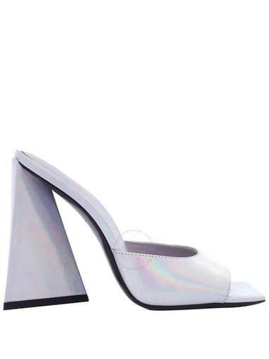 The Attico Ladies Holographic Silver Devon Mules, Brand Size 36 (US Size 6) - THE ATTICO - BALAAN 1