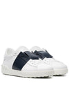 Men's Hidden Strap Rockstud Color Contrast Sneakers White Navy - VALENTINO - BALAAN 4