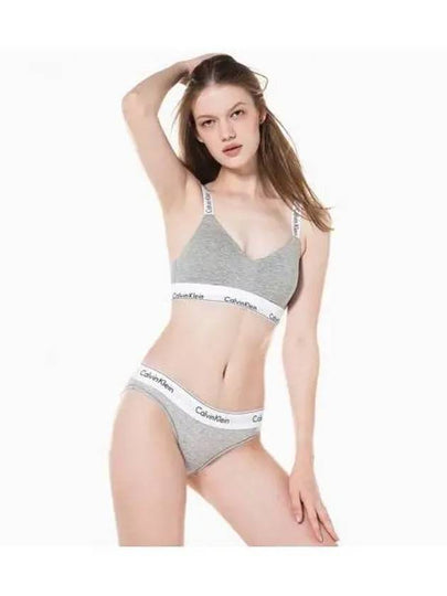 Modern Lightly Lined Cotton Bralette Grey - CALVIN KLEIN - BALAAN 2