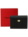 Gancini Logo Half Wallet Black - SALVATORE FERRAGAMO - BALAAN 6