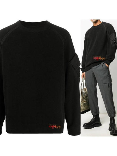 Men's Fleece Lens Pocket Sweatshirt Black - CP COMPANY - BALAAN 2