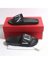 Men's Logo Print Rubber Slippers Black - VALENTINO - BALAAN 6