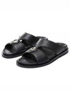 Aqua Grained Calfskin Sandal Black - DIOR - BALAAN 2