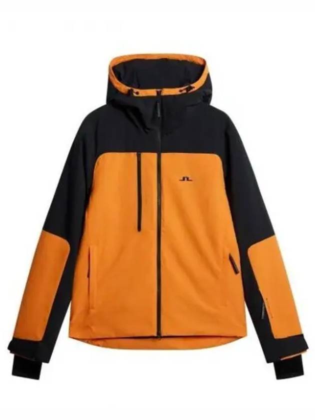 Men's Gary Zip-Up Hoodie Persimmon Orange - J.LINDEBERG - BALAAN 2