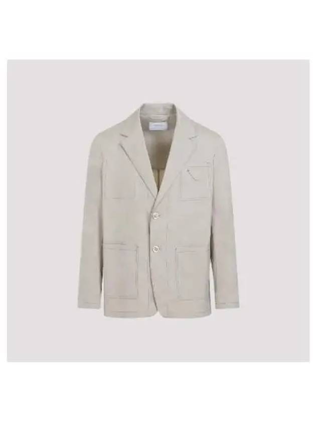 Triangle Patch Shirt Jacket Beige - PRADA - BALAAN 3