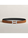 H Buckle Reversible Double Sided 32mm Black Gold 90 Silver Matte Men s Leather Belt H064544CB86 - HERMES - BALAAN 2