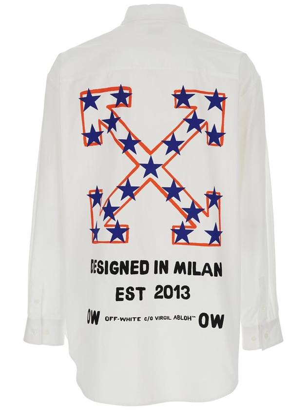 'Star Arrow' White Shirt With Logo Detail On The Front And Maxi Logo Print On The Rear In Cotton Man - OFF WHITE - BALAAN 2