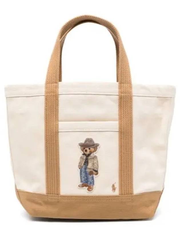 Bear Canvas Small Tote Bag Beige - POLO RALPH LAUREN - BALAAN 2