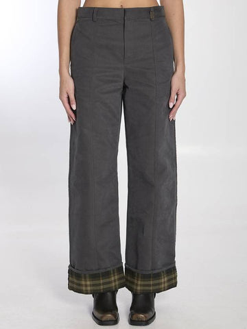 Trousers In Cotton And Nylon - BURBERRY - BALAAN 1