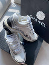 Fabric Laminated Low Top Sneakers Silver - CHANEL - BALAAN 6