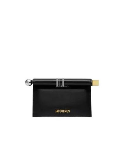 Round Square Logo Clutch Bag Black - JACQUEMUS - BALAAN 2