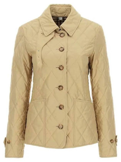 Women's Diamond Quilted Thermoregulated Jacket Beige - BURBERRY - BALAAN 2