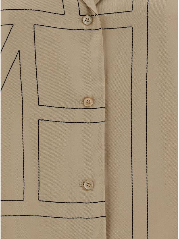 Monogram Silk Twill Pyjamas Shirt Ivory - TOTEME - BALAAN 4