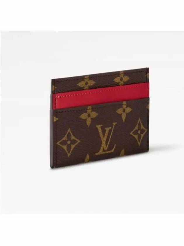 Double Card Wallet Brown Red - LOUIS VUITTON - BALAAN 3