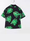 Kids Logo Leaf Print Shirt MS028923 080 - MSGM - BALAAN 3