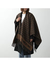 Roma Allover Logo Wool Cashmere Cape Brown - FENDI - BALAAN 2