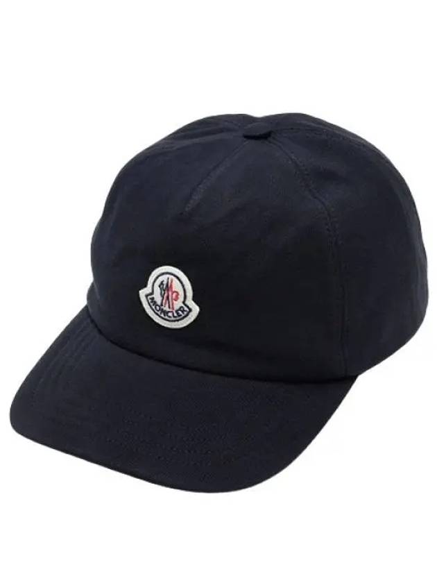 Fleece Logo Patch Cotton Baseball Ball Cap Navy - MONCLER - BALAAN 2