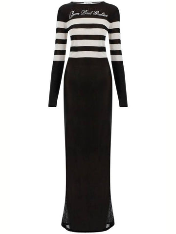 "signature striped knit sailor dress" - JEAN PAUL GAULTIER - BALAAN 1