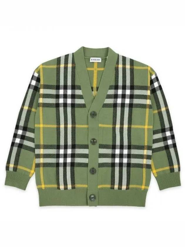 Kids Check Cardigan Khaki - BURBERRY - BALAAN 2