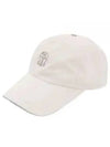 Embroidered Logo Curved Peak Ball Cap White - BRUNELLO CUCINELLI - BALAAN 2