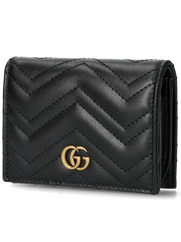 GG Marmont Matelasse Flap Card Wallet Black - GUCCI - BALAAN 2