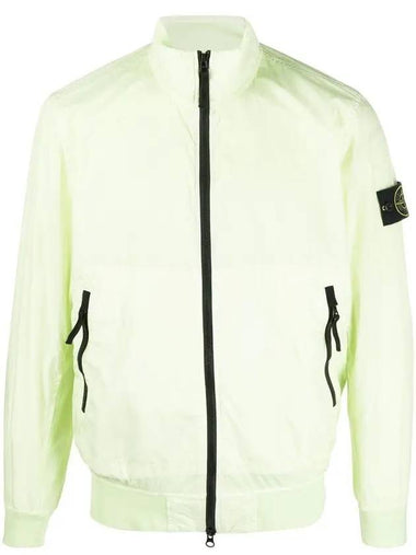 Garment Dyed Crinkle Reps Nylon Zip-up Jacket Lime - STONE ISLAND - BALAAN 1