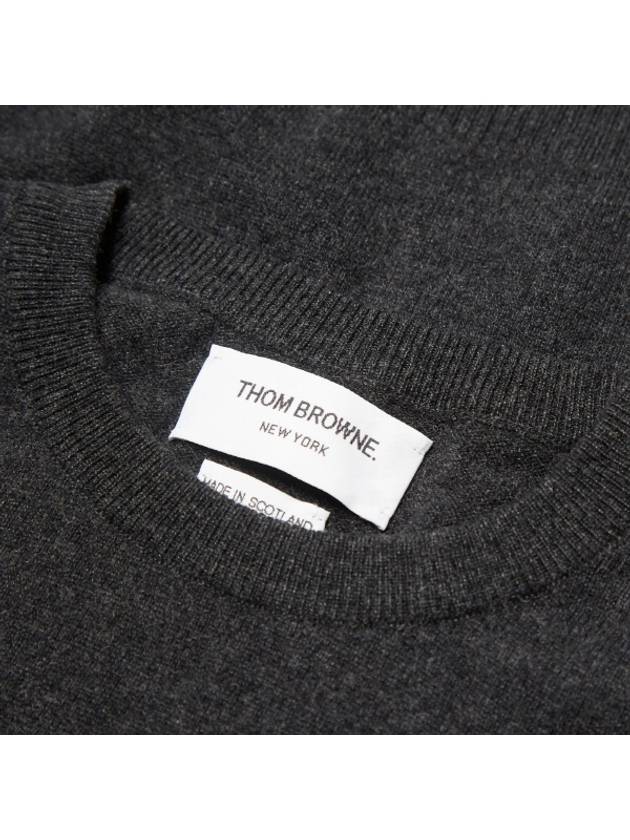 Diagonal Classic Cashmere Knit Top Dark Grey - THOM BROWNE - BALAAN 4