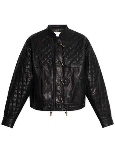 Isabel Marant Leather Jacket Celiany, Women's, Black - ISABEL MARANT - BALAAN 1