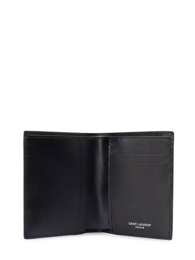 Men's Tiny Monogram Logo Half Wallet Black - SAINT LAURENT - BALAAN 4