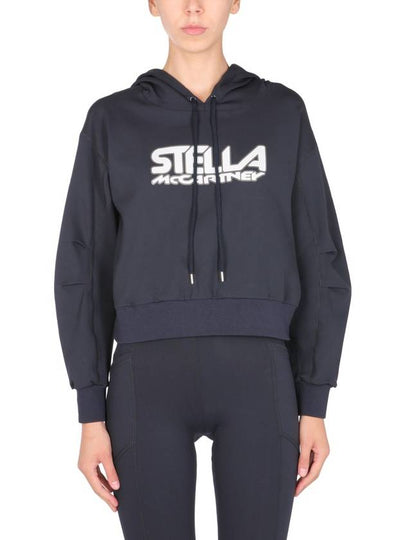 Women's Skuba Logo Print Hooded Top Blue - STELLA MCCARTNEY - BALAAN 2