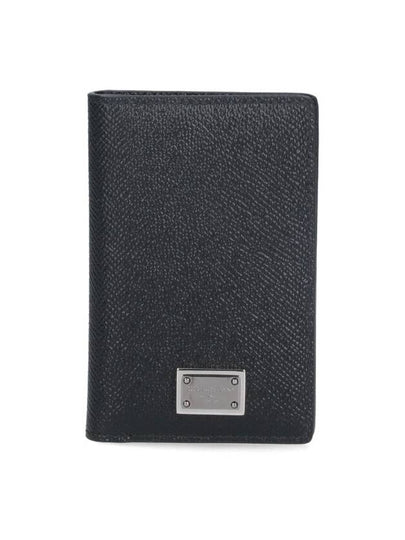 Dauphin Print Calfskin Billfold Card Holder Black - DOLCE&GABBANA - BALAAN 2