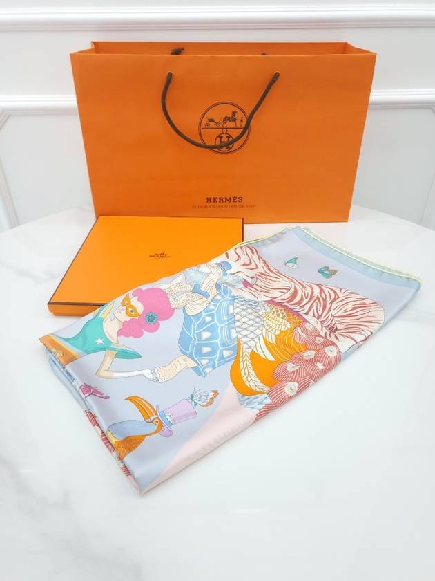 Story Scarf 90 Silk Twill - HERMES - BALAAN 8