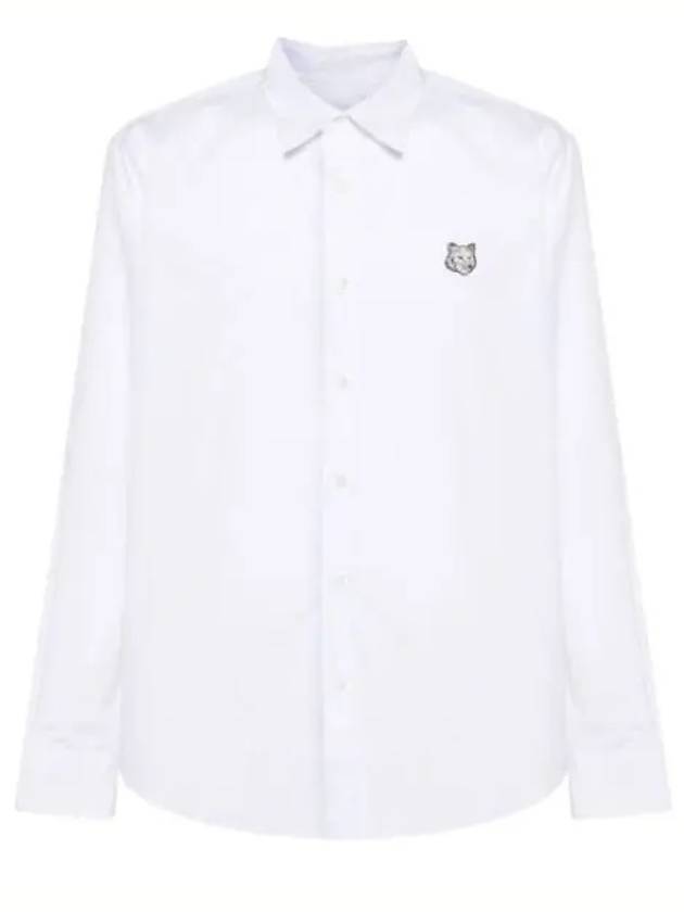 Fox Patch Cotton Long Sleeve Shirt White - MAISON KITSUNE - BALAAN 2