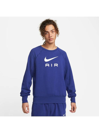 Air French Terry Crew Neck Sweatshirt Blue - NIKE - BALAAN 2