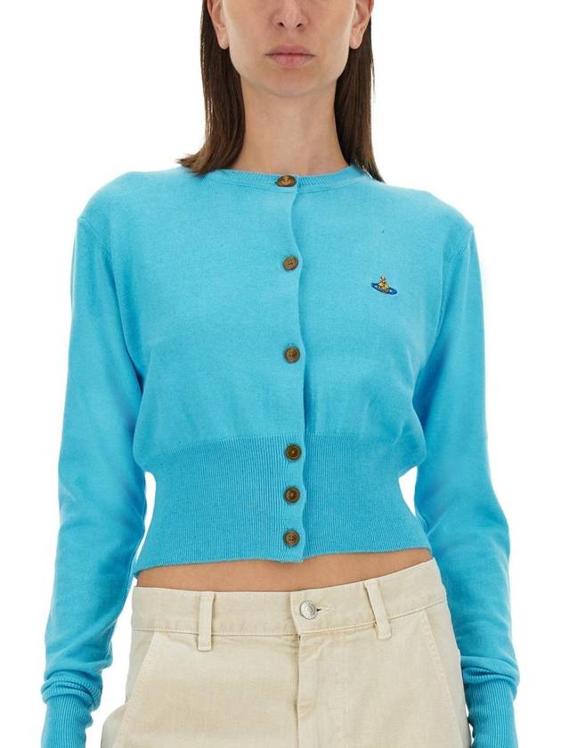 Bea Crop Cardigan Blue - VIVIENNE WESTWOOD - BALAAN 5